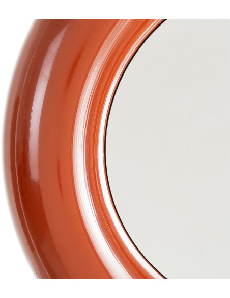 Petit Miroir mural moderne Rond 64x64 Dalura en Métal Rouge brique - 3