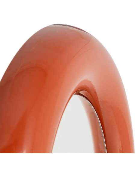 Petit Miroir mural moderne Rond 64x64 Dalura en Métal Rouge brique - 4
