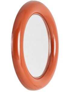 Miroir mural moderne Rond 79x79 en Métal Rouge brique Dalura - 1