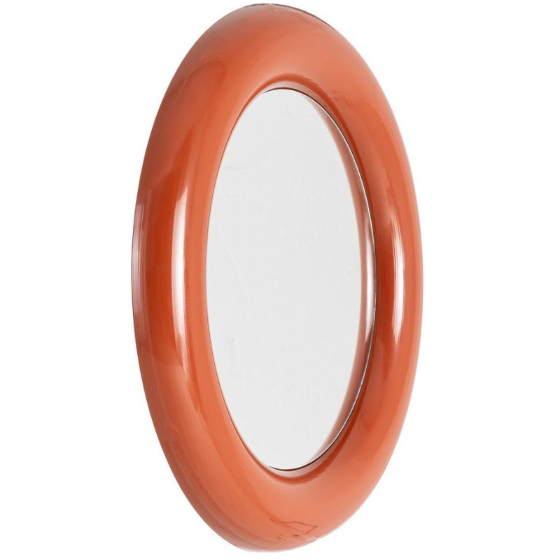 Miroir mural moderne Rond 79x79 en Métal Rouge brique Dalura - 1