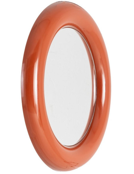 Miroir mural moderne Rond 79x79 en Métal Rouge brique Dalura - 1
