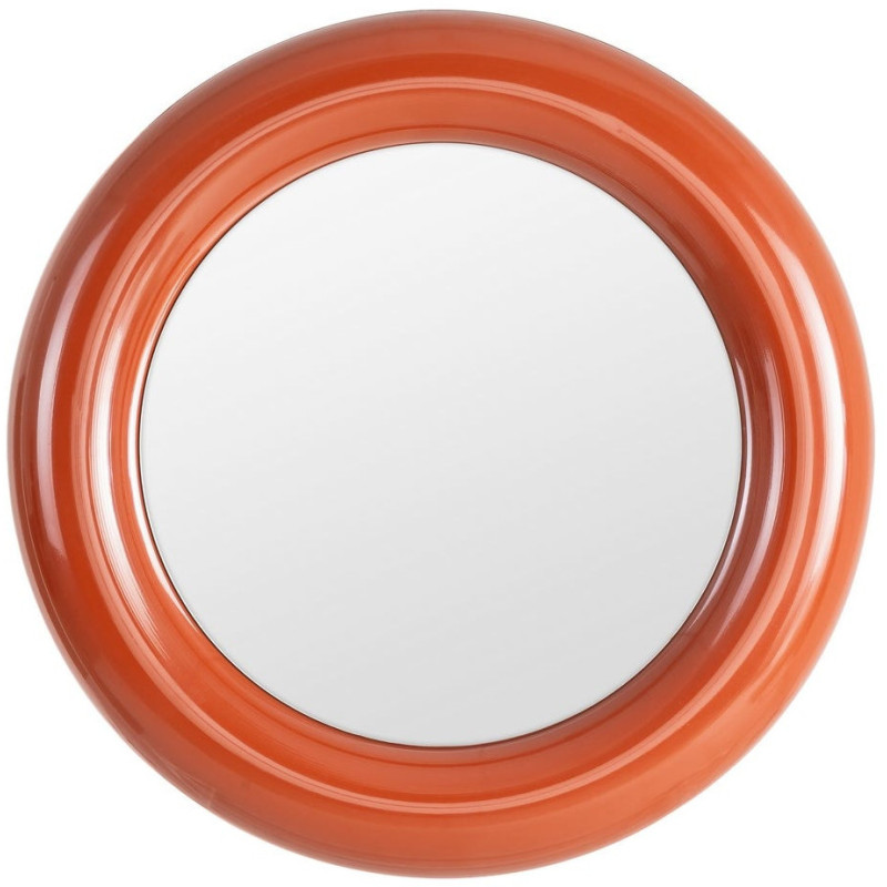 Miroir mural moderne Rond 79x79 en Métal Rouge brique Dalura - 2