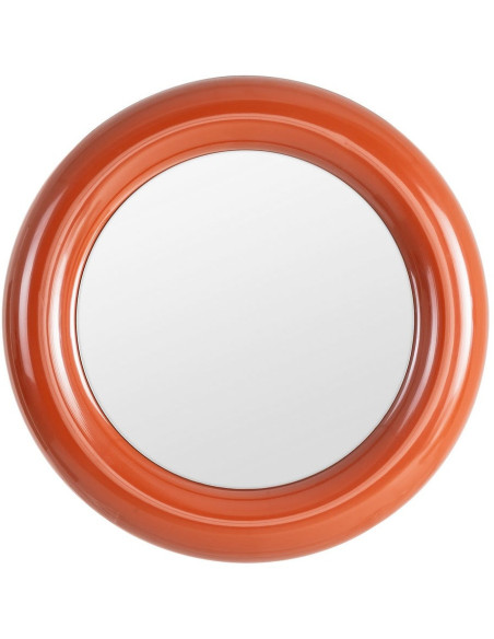 Miroir mural moderne Rond 79x79 en Métal Rouge brique Dalura - 2
