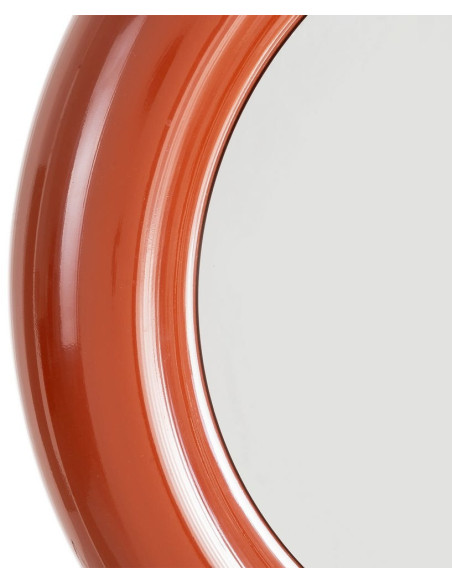 Miroir mural moderne Rond 79x79 en Métal Rouge brique Dalura - 3