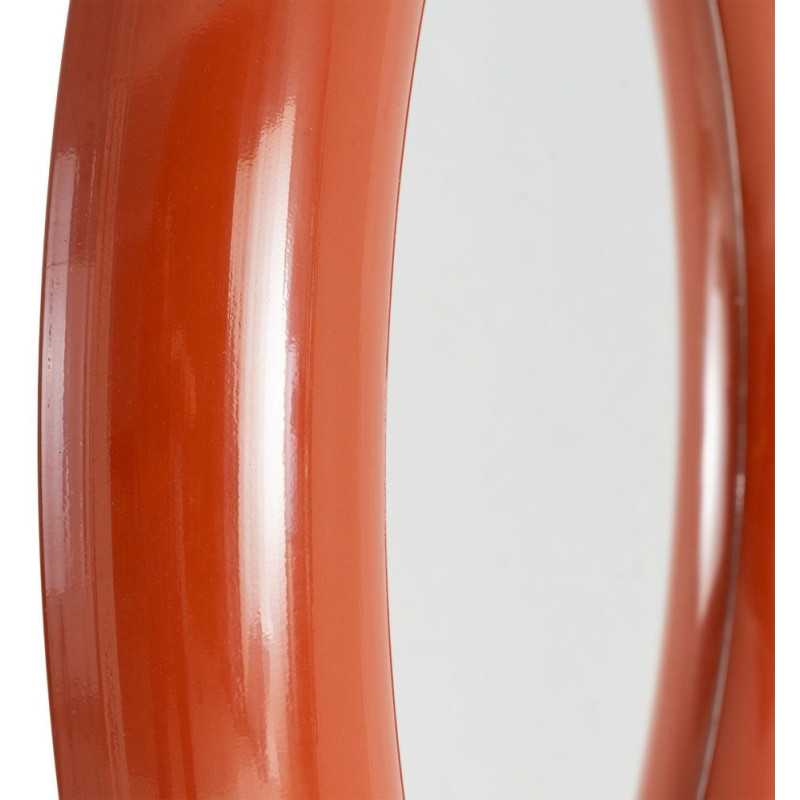 Miroir mural moderne Rond 79x79 en Métal Rouge brique Dalura - 5