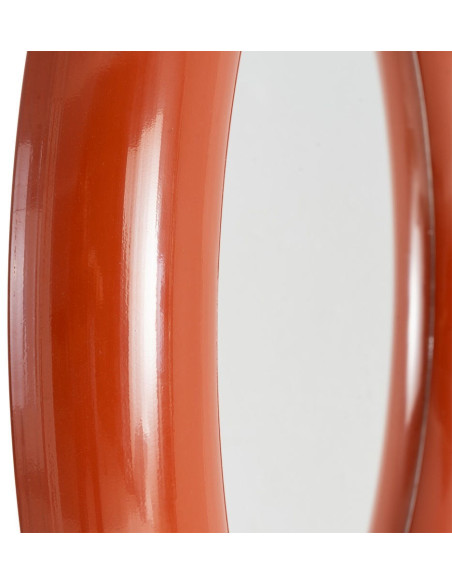 Miroir mural moderne Rond 79x79 en Métal Rouge brique Dalura - 5