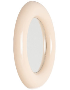 Petit Miroir mural moderne Rond 64x64 en Métal Beige Dalura - 1