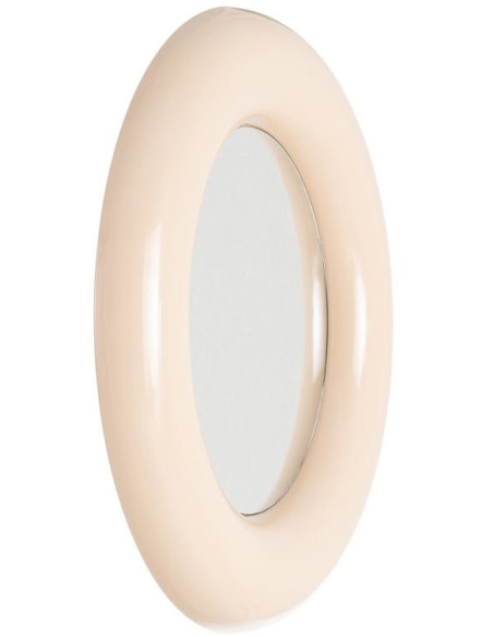 Petit Miroir mural moderne Rond 64x64 en Métal Beige Dalura - 1