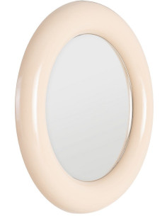 Miroir mural moderne Rond 79x79 en Métal Beige Dalura - 1