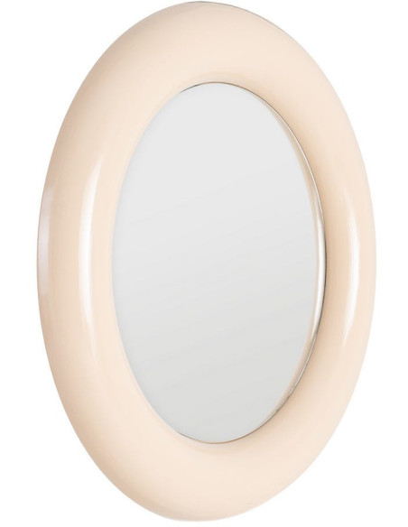 Miroir mural moderne Rond 79x79 en Métal Beige Dalura - 1