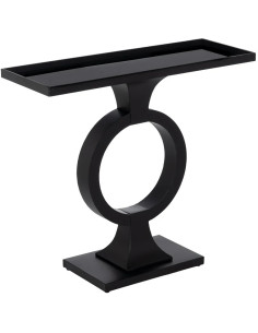 Console moderne chic Rectangulaire 90 cm en Métal Verre Noir Meira - 1