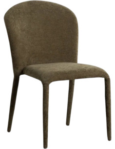 Chaise minimaliste en Tissu Vert Métal Muraya (Lot de 4) - 1