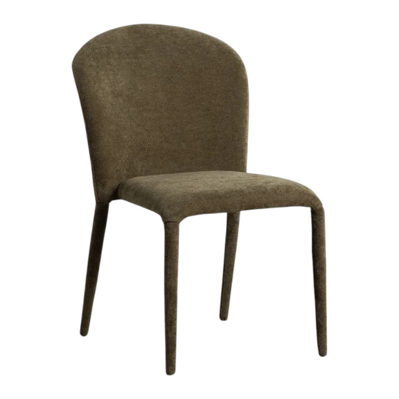 Chaise minimaliste en Tissu Vert Métal Muraya (Lot de 4) - 1