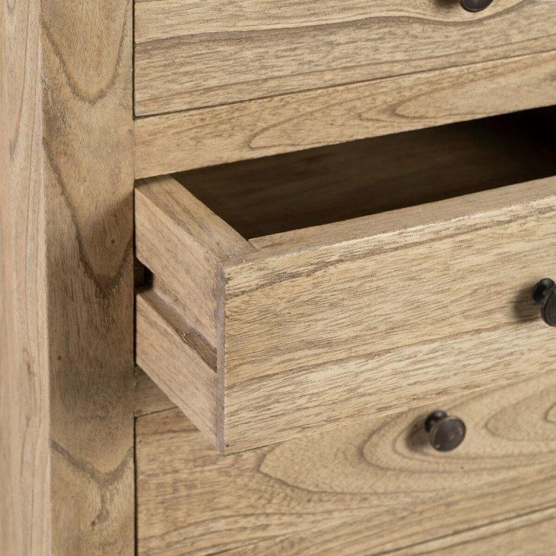 Chevet 5 tiroirs en Bois de mindi Naturel Miro - 6