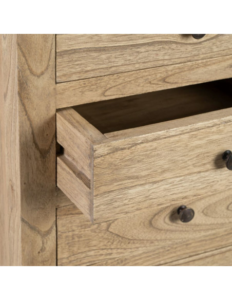 Chevet 5 tiroirs en Bois de mindi Naturel Miro - 6