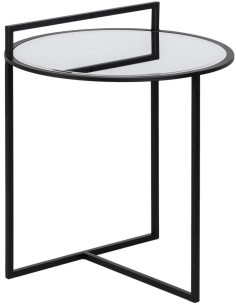 Table d'appoint Ronde en Métal Noir Miroir Dianna - 1