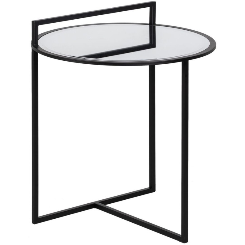 Table d'appoint Ronde en Métal Noir Miroir Dianna - 1