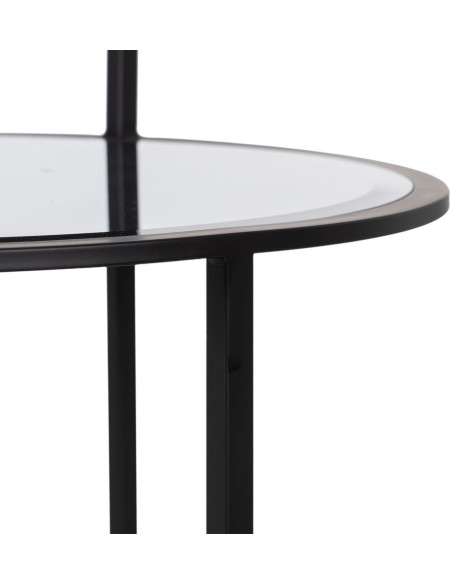 Table d'appoint Ronde en Métal Noir Miroir Dianna - 4