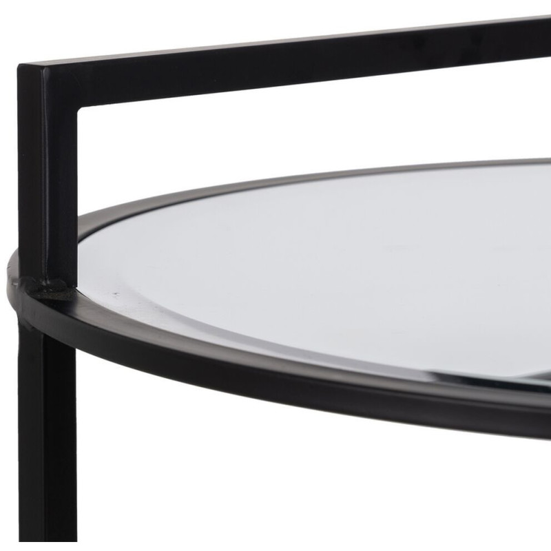 Table d'appoint Ronde en Métal Noir Miroir Dianna - 5