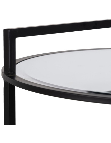 Table d'appoint Ronde en Métal Noir Miroir Dianna - 5