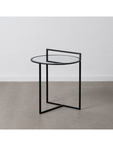 Table d'appoint Ronde en Métal Noir Miroir Dianna - 6