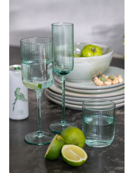 Verre à champagne Louise en Verre Vert menthe - 2