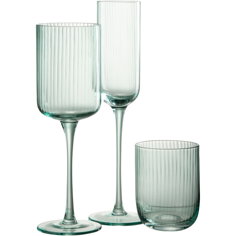 Verre à champagne Louise en Verre Vert menthe - 3