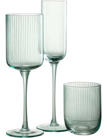 Verre à champagne Louise en Verre Vert menthe - 3