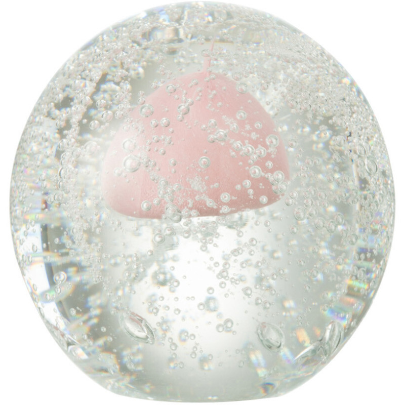 Sulfure Ronde Méduse Sthéno en Verre Rose 8 cm - 1