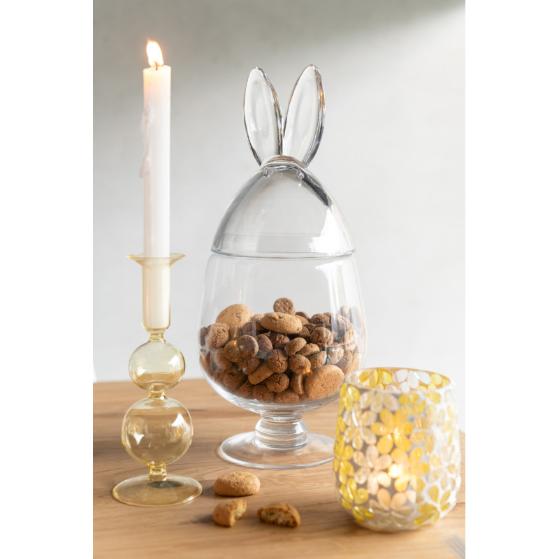 Bonbonnière XL avec couvercle Lapin Bunny en Verre Transparent - 2