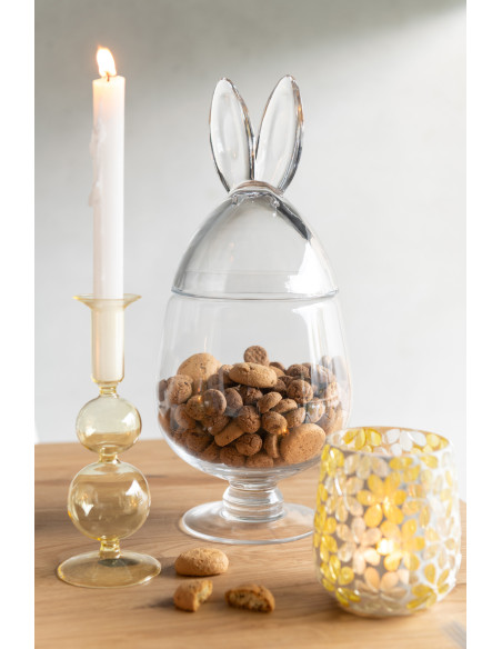Bonbonnière XL avec couvercle Lapin Bunny en Verre Transparent - 2