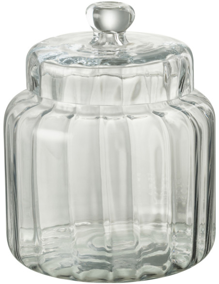 Pot avec couvercle 25 cm Élia en Verre Transparent - 1