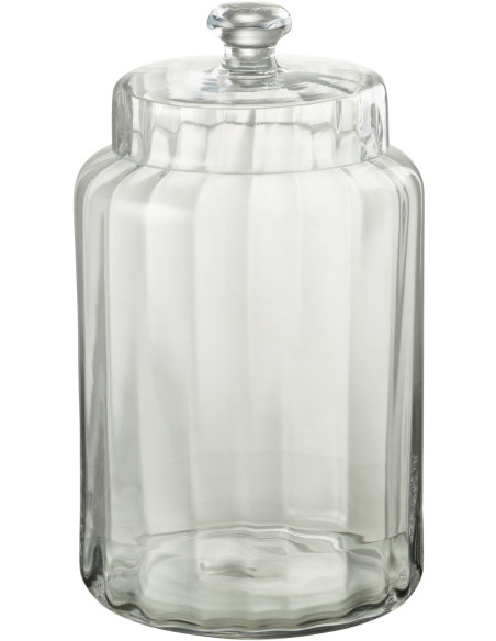 Pot avec couvercle 35 cm Élia en Verre Transparent - 1