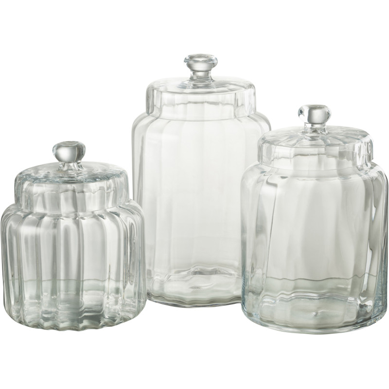 Pot avec couvercle 35 cm Élia en Verre Transparent - 4