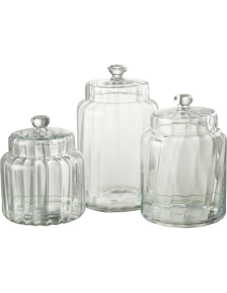 Pot avec couvercle 35 cm Élia en Verre Transparent - 4