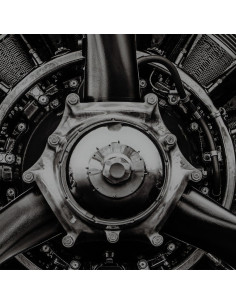 Grand Tableau mural impression sur verre Hélice 120x80 en Verre trempé Noir Blanc Sarai - 3