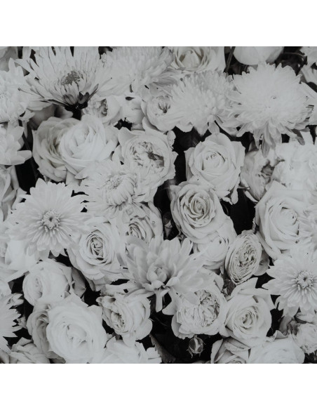 Grand Tableau mural impression sur verre Femme Fleurs 80x120 en Verre trempé Noir Blanc Ansia - 4