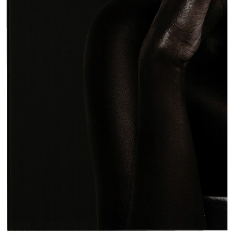 Grand Tableau mural impression sur verre Femme Fleurs 80x120 en Verre trempé Noir Blanc Ansia - 6