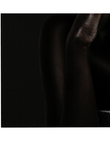 Grand Tableau mural impression sur verre Femme Fleurs 80x120 en Verre trempé Noir Blanc Ansia - 6