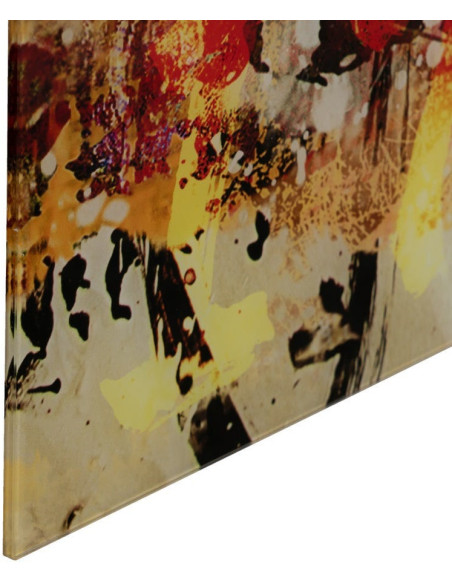 Grand Tableau mural impression sur verre Visage de femme 120x120 en Verre trempé Jaune Rouge Maira - 5