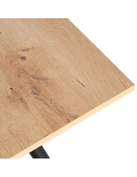 Table à manger extensible moderne Rectangulaire en Bois MDF Naturel Métal Noir Celia - 5