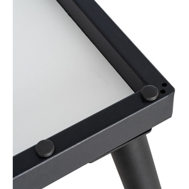 Table à manger extensible moderne Rectangulaire en Bois MDF Naturel Métal Noir Celia - 9