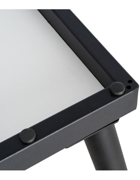 Table à manger extensible moderne Rectangulaire en Bois MDF Naturel Métal Noir Celia - 9