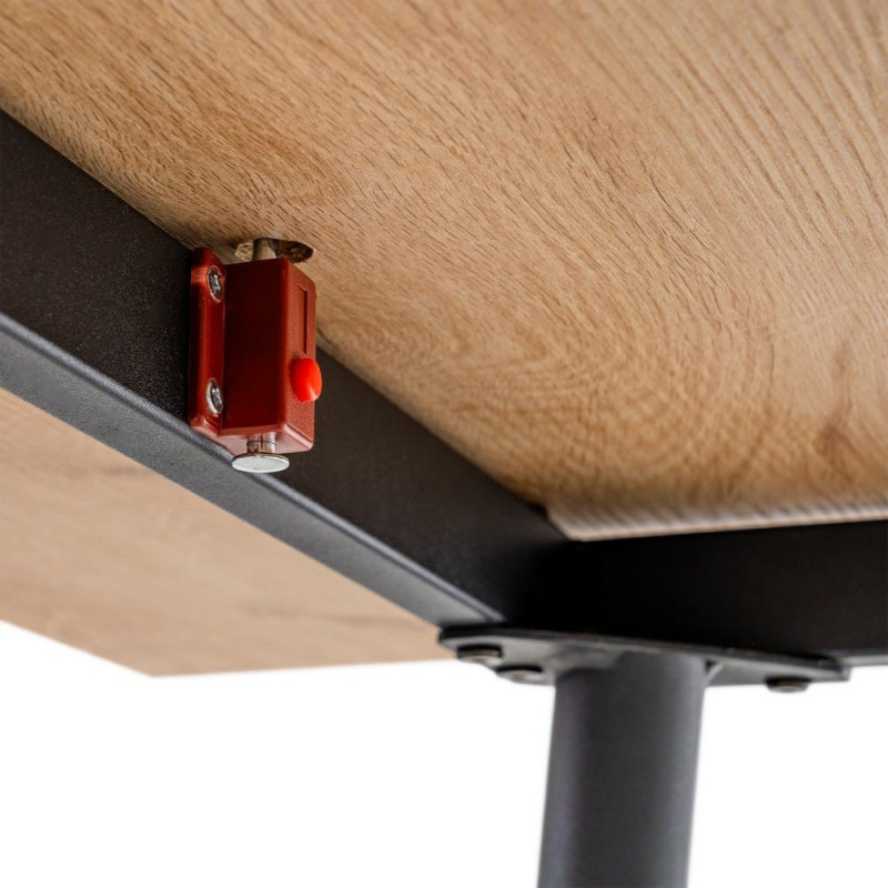 Table à manger extensible moderne Rectangulaire en Bois MDF Naturel Métal Noir Celia - 10