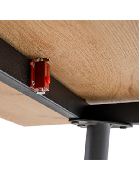 Table à manger extensible moderne Rectangulaire en Bois MDF Naturel Métal Noir Celia - 10