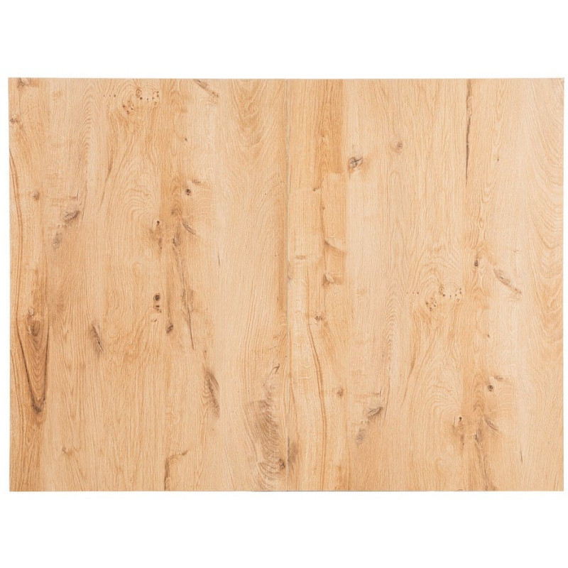 Table à manger extensible moderne Rectangulaire en Bois MDF Naturel Métal Noir Celia - 11