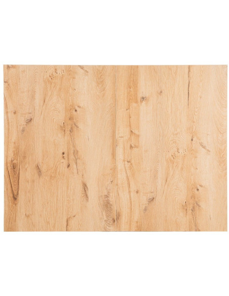 Table à manger extensible moderne Rectangulaire en Bois MDF Naturel Métal Noir Celia - 11