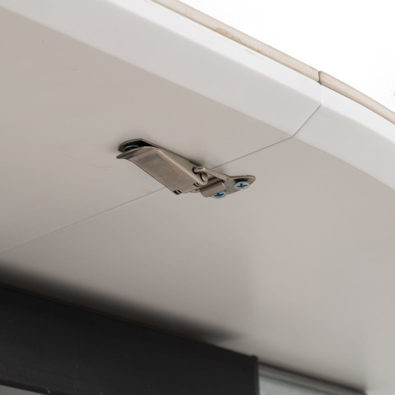 Table à manger extensible moderne chic Ovale 6 personnes en Céramique Blanc Effet marbre Métal Noir Nayat - 5