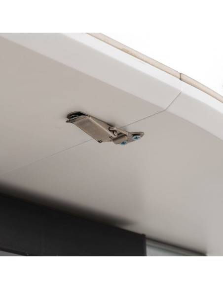 Table à manger extensible moderne chic Ovale 6 personnes en Céramique Blanc Effet marbre Métal Noir Nayat - 5