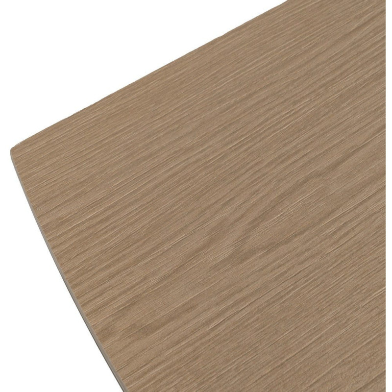 Grande Table à manger extensible moderne Rectangulaire 12 personnes en Céramique Naturel Effet bois Métal Noir Verre Iriya - 4